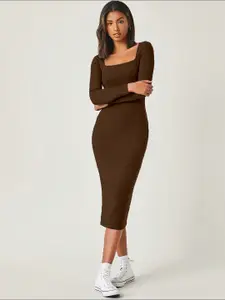 AAHWAN Bodycon Midi Dress