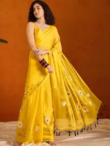 Saree mall Floral Poly Chiffon Sarees