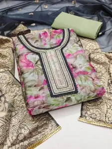 Maroosh Embellished Organza Unstitched Dress Material