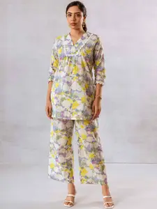 HUKUM Printed Top With Palazzos Co-Ords