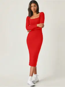 AAHWAN Bodycon Midi Dress