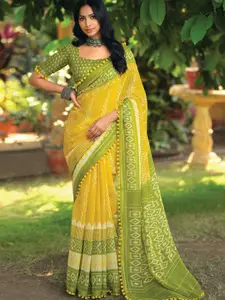 Saree mall Ethnic Motifs Phulkari Designer Ikat Sarees