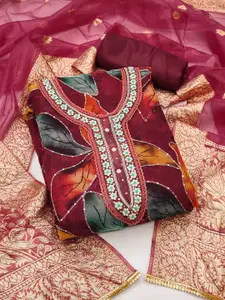 Maroosh Embellished Organza Unstitched Dress Material