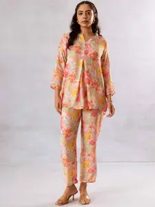 HUKUM Printed Top With Trousers Co-Ords