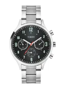 Timex Men Brass Printed Dial & Stainless Steel Bracelet Style Straps Analogue Watch TWHG03SMU04