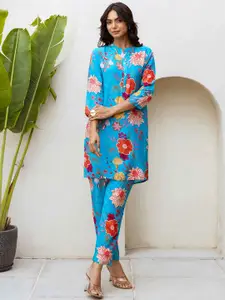 HUKUM Printed Top With Trousers Co-Ords