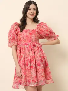 BAESD Floral Print Puff Sleeve Fit & Flare Dress