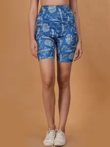 N-Gal Women Printed Slim Fit Training or Gym Sports Shorts