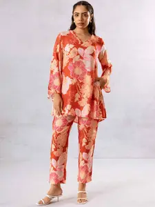 HUKUM Printed Top With Trouser Co-Ords