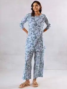 HUKUM Printed Top With Palazzos Co-Ords