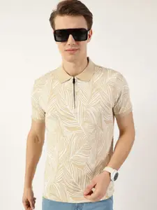 Thomas Scott Men Floral Printed Polo Collar Pockets T-shirt