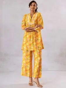 HUKUM Printed Pure Cotton Top With Palazzo Co-Ords