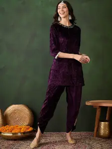 Sangria Embroidered Straight Short Kurtis