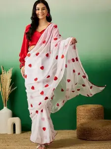 Anouk Embellished Poly Georgette Ready to Wear Saree