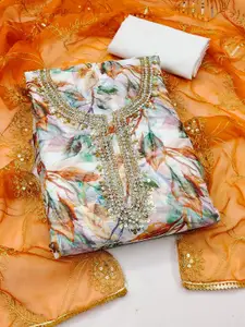 Maroosh Embellished Organza Unstitched Dress Material