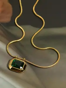 Palli Creation Gold-Plated Square Pendants with Chains