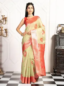 MIMOSA Floral Woven Design Zari Kanjeevaram Saree