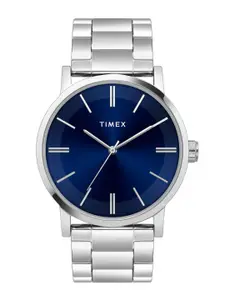 Timex Men Brass Dial & Stainless Steel Bracelet Style Straps Analogue Watch TWHG35SMU06