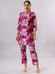 HUKUM Printed Top With Trousers Co-Ords