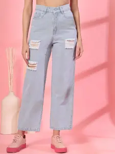 STYLECAST X KASSUALLY Women Loose Flared Mildly Distressed Jeans