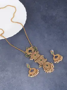 Anouk Stone Studded & Beaded Necklace and Earrings