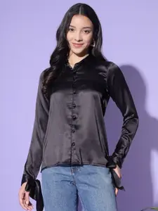 BAESD Women Classic Spread Collar Solid Slim Fit Casual Shirt