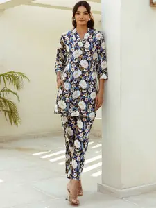 HUKUM Printed Pure Cotton Top With Trouser Co-Ords