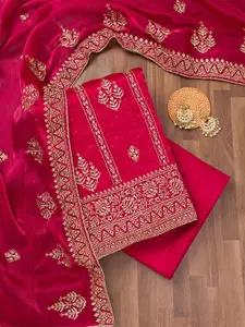 Koskii Embroidered Unstitched Dress Material