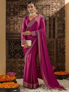 kasee Beads and Stones Satin Saree