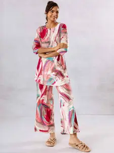 HUKUM Printed Pure Cotton Top With Palazzo Co-Ords