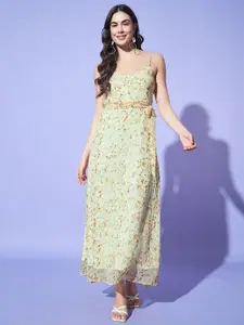 BAESD Floral Print Chiffon Fit & Flare Maxi Dress