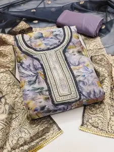 Maroosh Embellished Organza Unstitched Dress Material