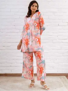 HUKUM Printed Top With Palazzos Co-Ords