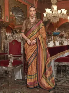 elora Striped Zari Pure Silk Kanjeevaram Saree
