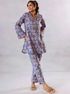 HUKUM Printed Top With Trousers Co-Ords
