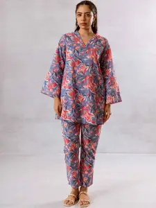HUKUM Printed Pure Cotton Top & Trousers Co-Ords
