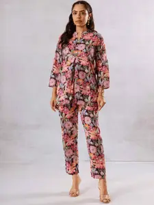 HUKUM Printed Top With Trousers Co-Ords