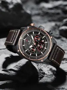 Naviforce Men Dial & Leather Straps Analogue Watch NF8057_B RG DBN
