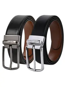 Hayes London Men Leather Belts Combo Pack Of 2 Genuine Premium Reversible Formal Belt