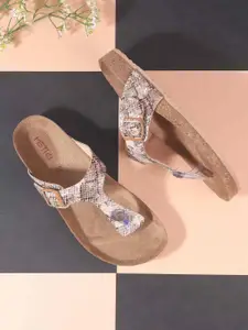 Metro Women Printed Open Toe Flats