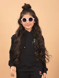 Crimsoune Club Girls Printed Hooded Sweatshirt