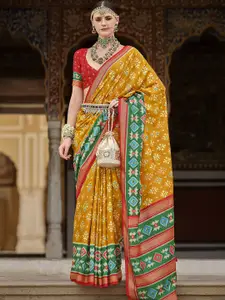 elora Woven Design Zari Silk Blend Patola Saree