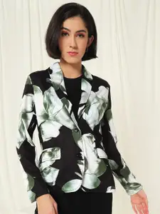 TANDUL Floral Printed Slim Fit Single Breasted Blazer