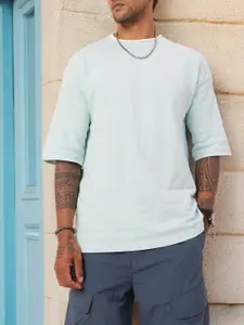 Kook N Keech Textured Drop-Shoulder Oversized T-shirt