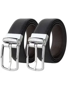 Hayes London Men Leather Belts Combo Pack Of 2 Genuine Premium Reversible Formal Belt
