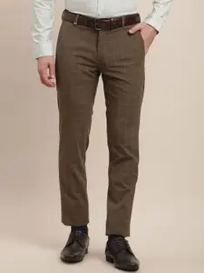Turtle Men Checked Tailored Skinny Fit Formal Trouser