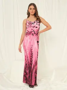 BAESD Printed Shoulder Straps Maxi Dress