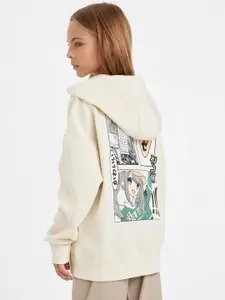 DeFacto Girls Printed Hooded Pullover