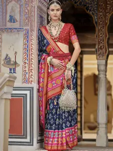 elora Woven Design Zari Silk Blend Patola Saree