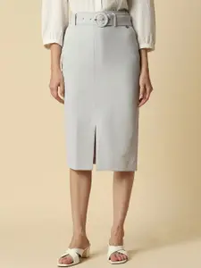 Allen Solly Woman Pencil Midi Skirt With Front Slit